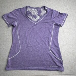 Brooks Women's Running Tee Shirt‎ Purple Short Sleeve Athletic Top Size Small